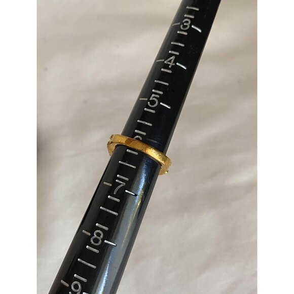 Lovely  yellow goldtone warm light amber color CZ ring size 6 - Picture 5 of 7